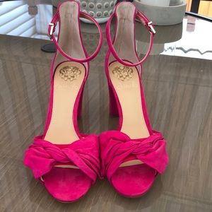 Raspberry suede Vince Camuto heels
